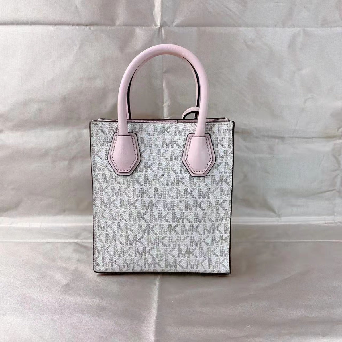 Michael Kors Mercer Extra-Small Logo and Leather Crossbody Bag In Powder Blush Multi Michael Kors Mercer Extra-Small Logo and Leather Crossbody Bag In Powder Blush Multi